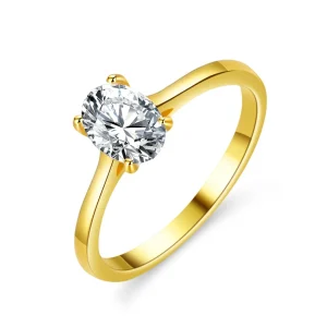 Luxury 100% Real 18k Gold Women's Diamond Ring 1 karat Moissanite Special-shaped Diamond Egg-shaped Moissanite Ring