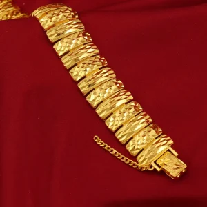 Luxury 24K 9999 Pure Gold real gold Gysophila Wide Edition Bracelet 20mm Men's Watch Chain