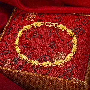 Luxury 24K 9999 Pure Gold real gold Men's Brave Bracelet Women's Brave Bracelet