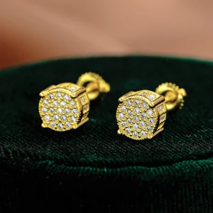 Luxury 100% Real 18k Gold Platinum PT950 Men's and Women's D Color Diamond Stud Round Moissanite Stud Earrings