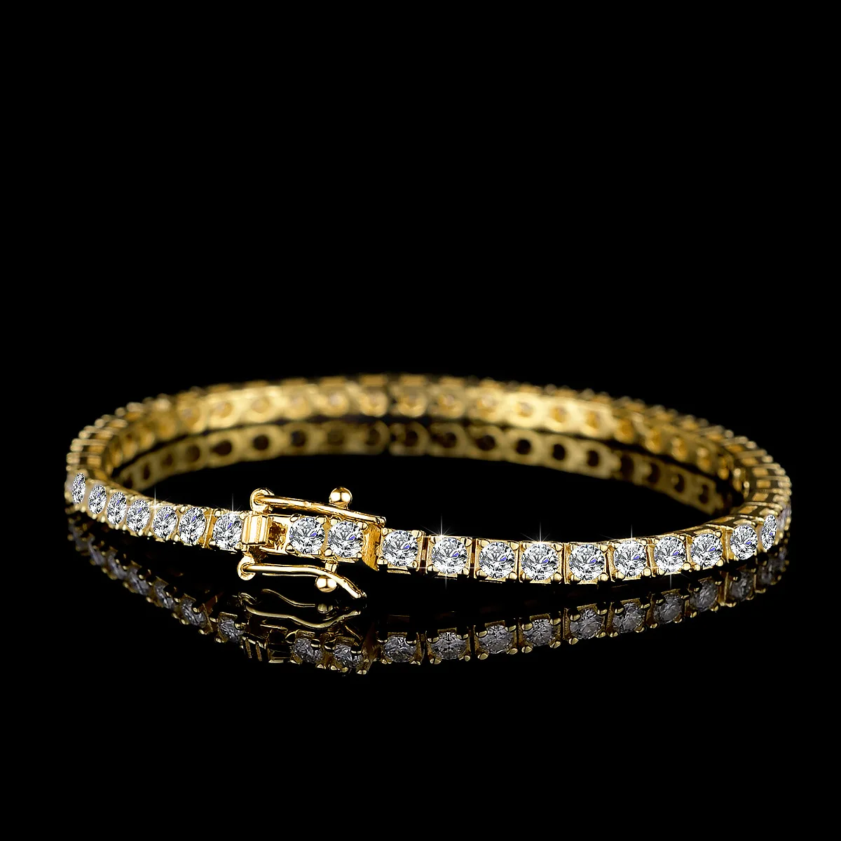 Luxury 100% Real 18k Gold Men's and Women's Diamond Bracelet Moissanite Tennis Bracelet 2.5MM Moissanite Bracelet D Color